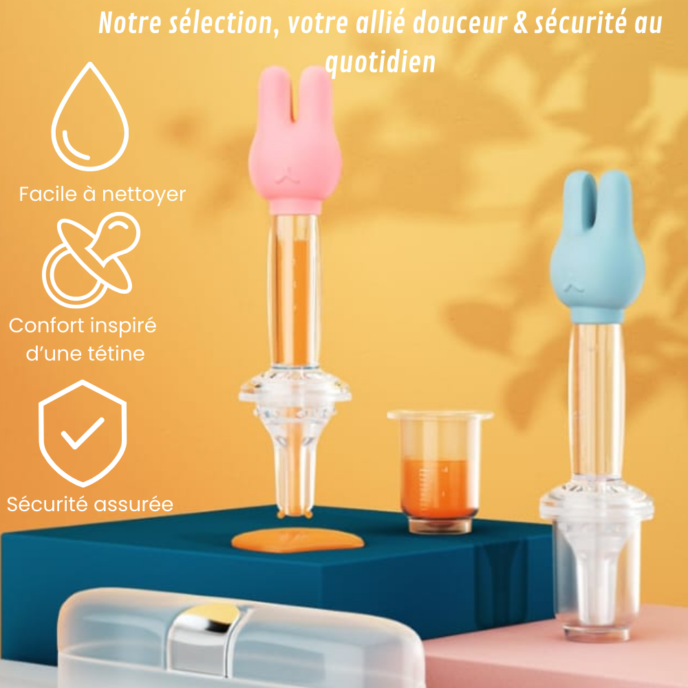 đŒ Distributeur de Sirop & Vitamines pour BĂ©bĂ© â Embout Confort Lapin
