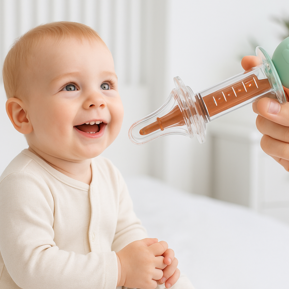 đŒ Distributeur de Sirop & Vitamines pour BĂ©bĂ© â Embout Confort Lapin