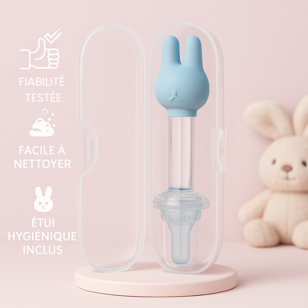 đŒ Distributeur de Sirop & Vitamines pour BĂ©bĂ© â Embout Confort Lapin